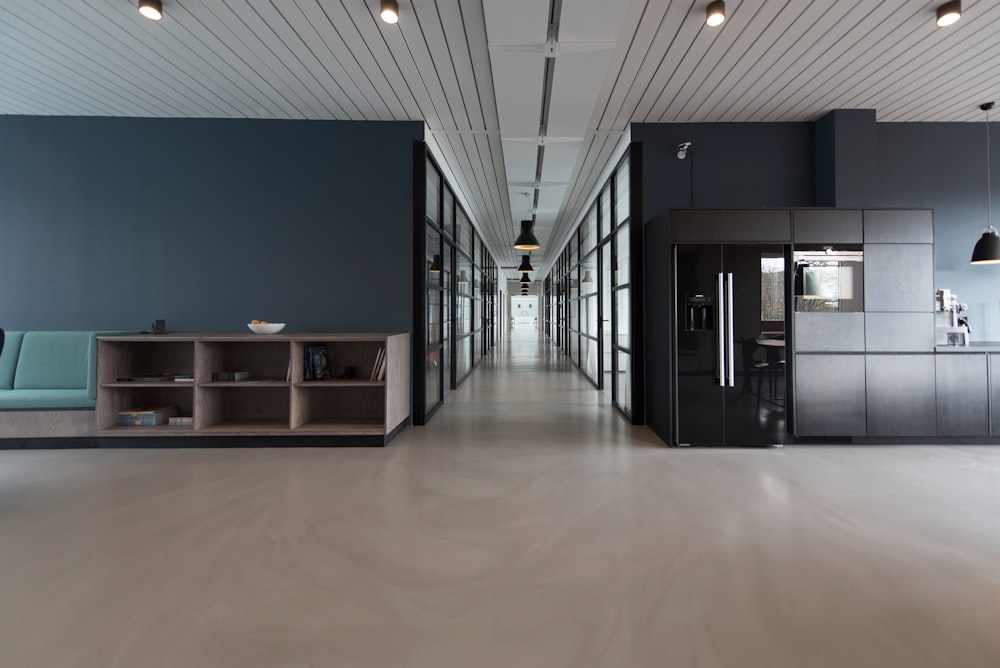 T-bar suspended ceiling in office